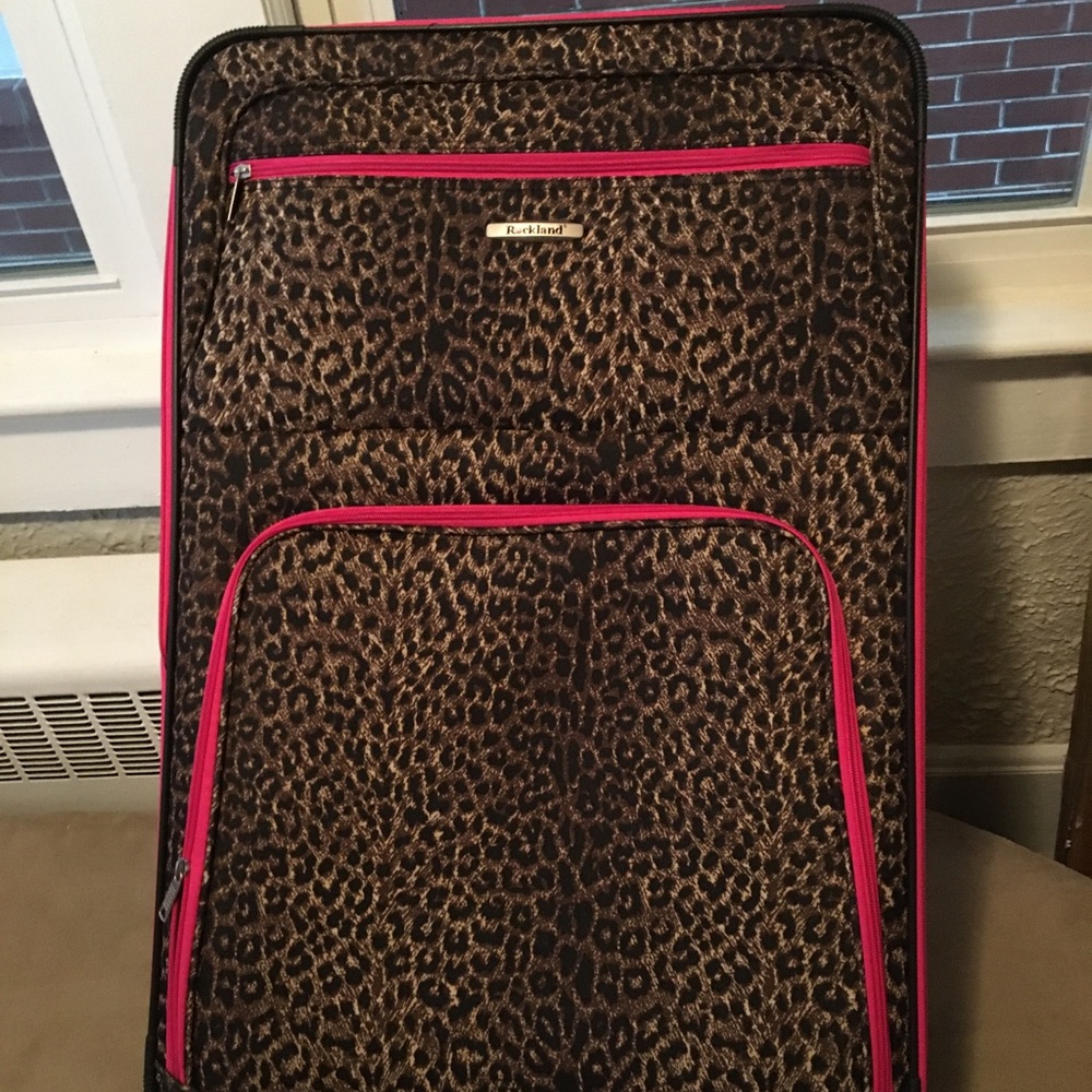 Rockland Cheetah Print Suitcase